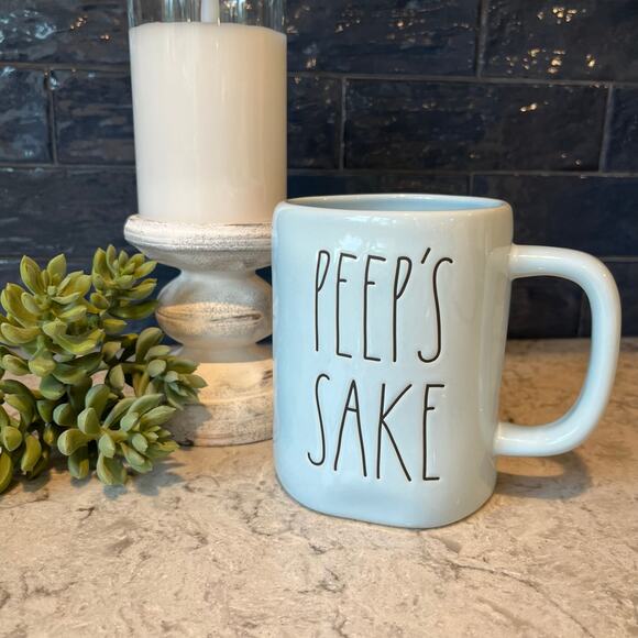 Rae Dunn FOR PEEPS SAKE Mug - Baby Blue with Black lettering - NWOT - Picture 1 of 4